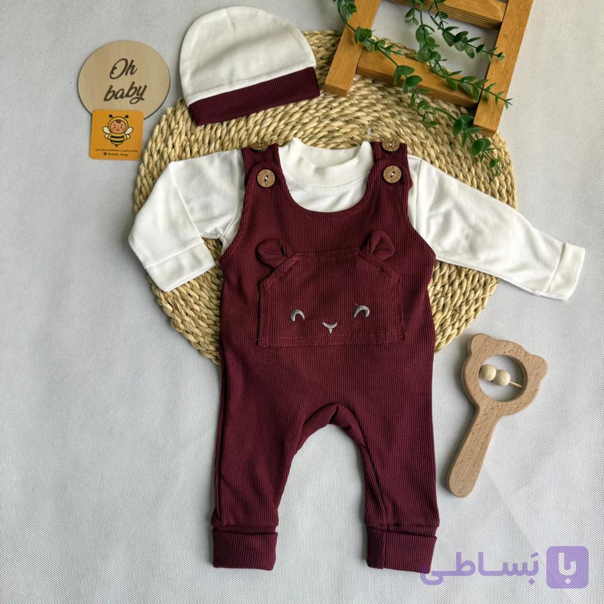 ست بلوز و بیلر نوزادی کبریتی — تصویر 1