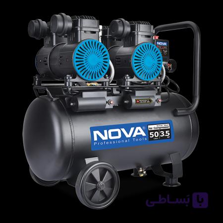 کمپرسور باد سایلنت دو موتور 50 لیتری نووا مدل 9151