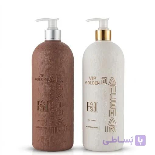 پک شامپو و ماسک مو دنس هیر VIP GOLDEN حجم 2000 میلی‌لیتر — تصویر 1
