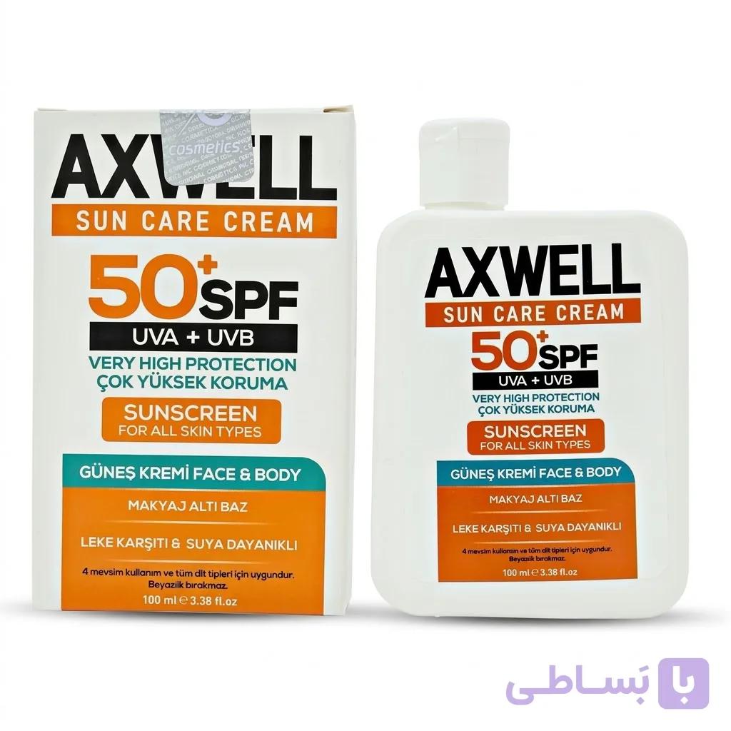 ضد آفتاب آکسول AXWELL ضد لک SPF50+ حجم 100 میلی‌لیتر — تصویر 1