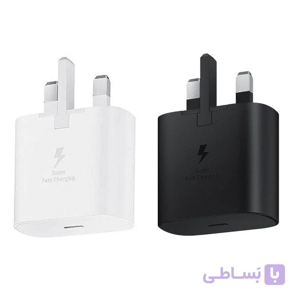آداپتور/ کلگی / شارژر / شارژ فوق سریع سامسونگ 25 وات اصلی/ اورجینال - (Samsung 25W Adapter) – NFC ساپورت - رنگ مشکی و سفید