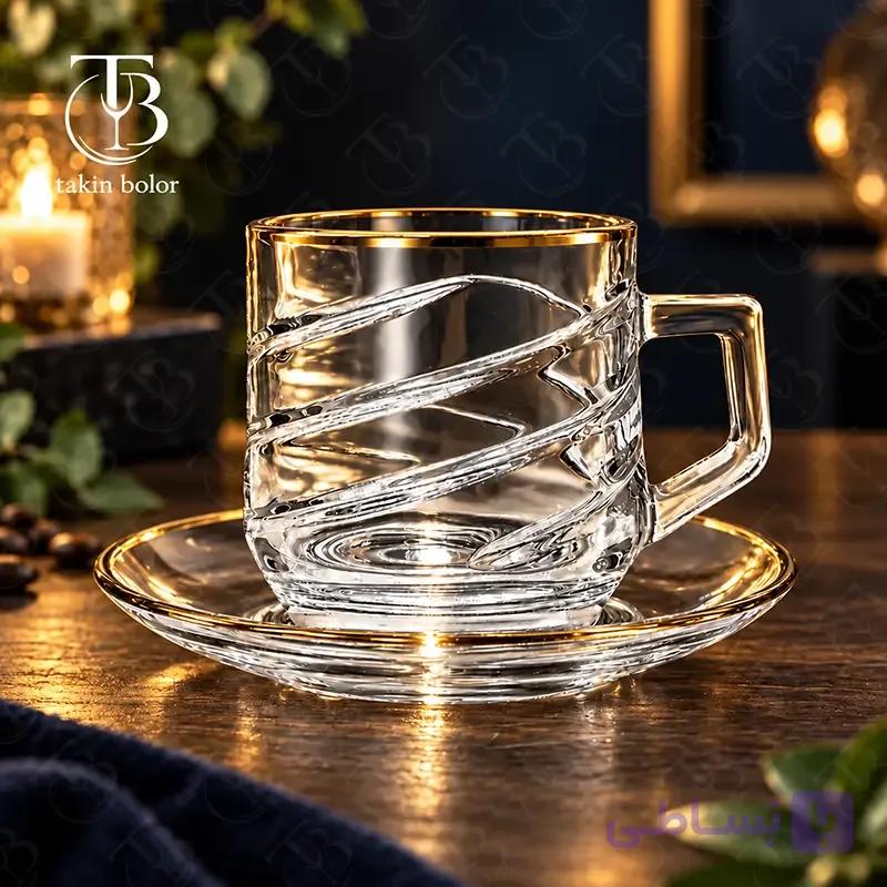 فنجان نعلبکی بلینک مکس – مدل KTZB108-1 – لب طلا — تصویر 1