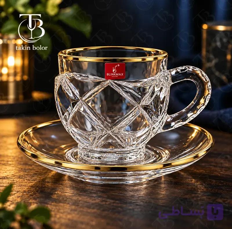 فنجان نعلبکی بلینک مکس – مدل KTZB156 – لب طلا — تصویر 1