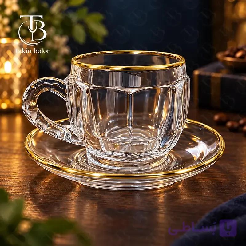 فنجان نعلبکی بلینک مکس – مدل KTZB142 – لب طلا — تصویر 1
