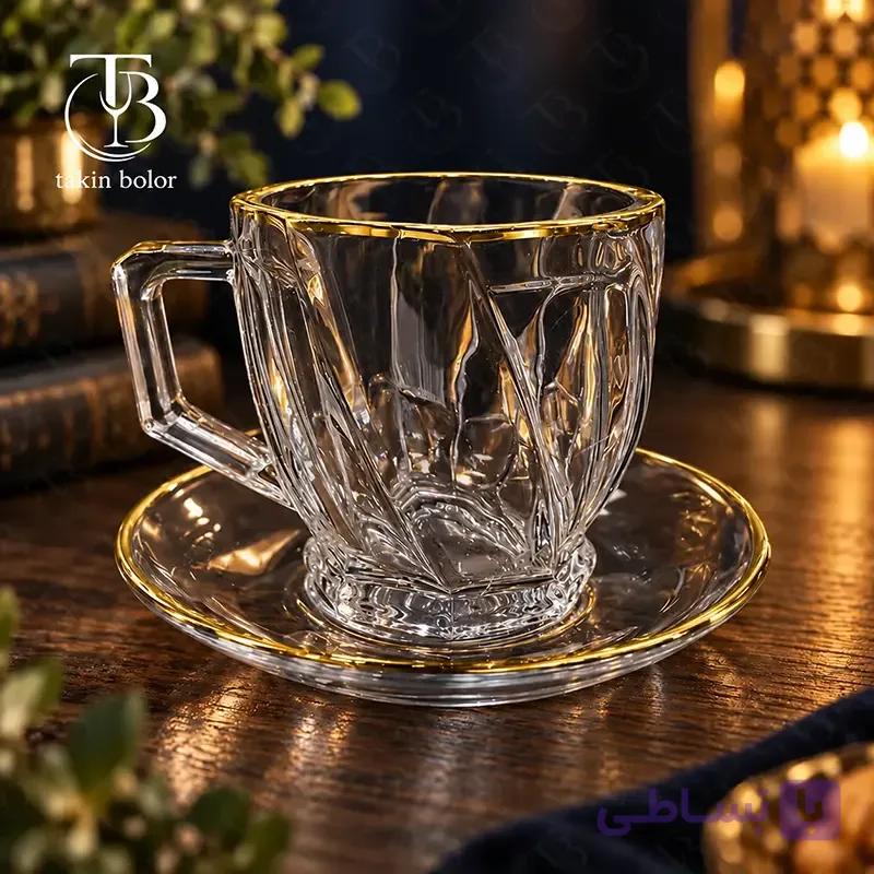 فنجان نعلبکی بلینک مکس – مدل KTZB125 – لب طلا — تصویر 1