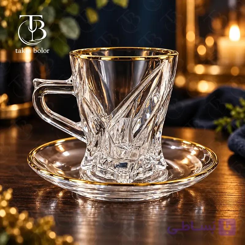 فنجان نعلبکی بلینک مکس – مدل KTZB104 – لب طلا — تصویر 1