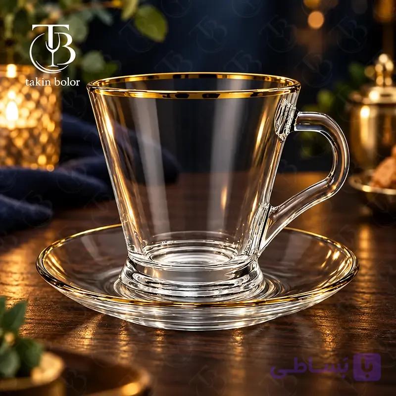 فنجان نعلبکی بلینک مکس – مدل KTZB98 – لب طلا — تصویر 1