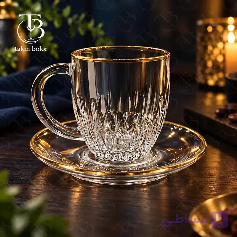 فنجان نعلبکی بلینک مکس – مدل KTZB138 – لب طلا — تصویر 1