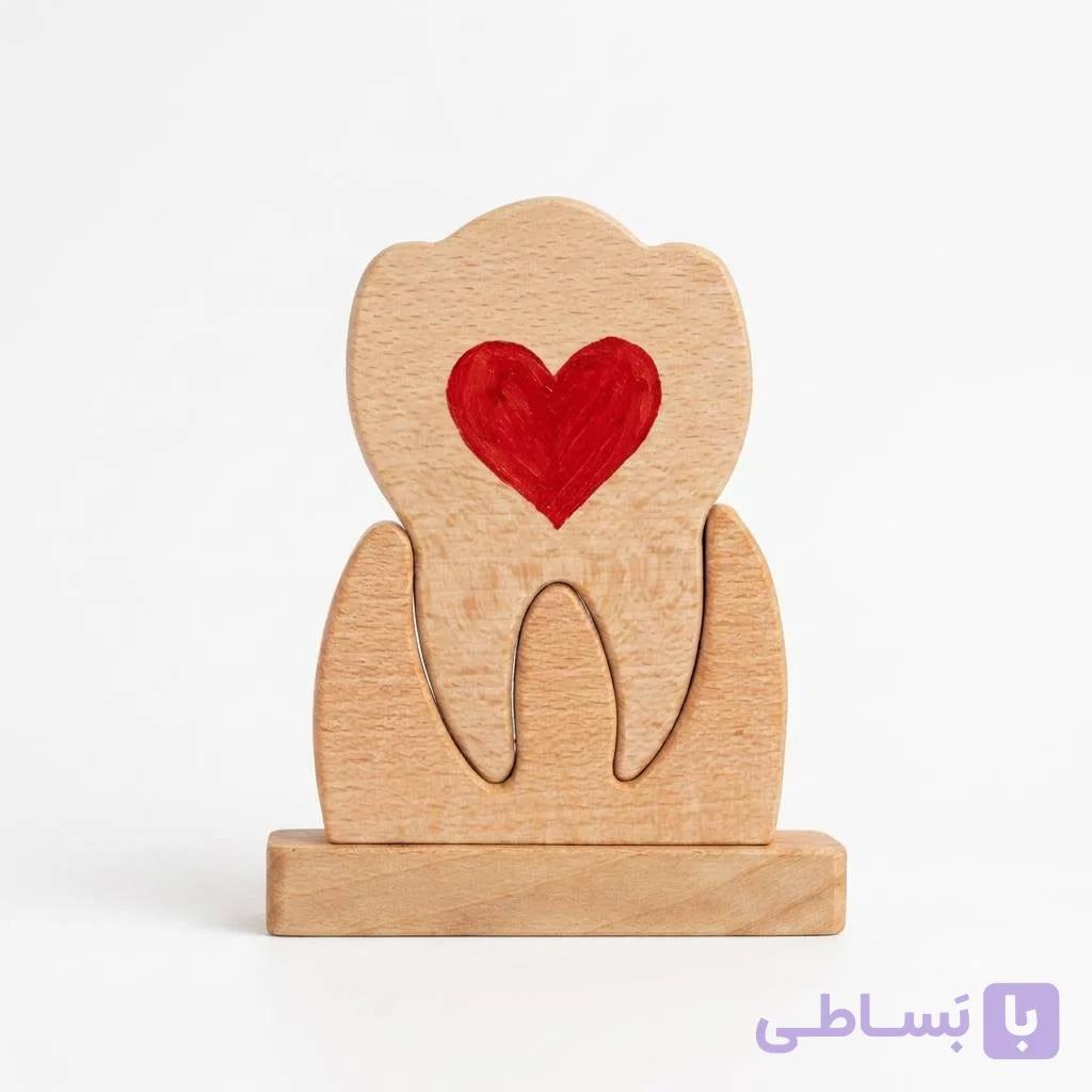 استند چوبی دکوری دندان — تصویر 1