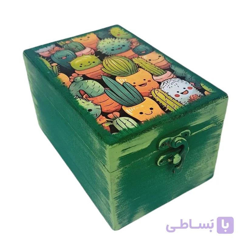 جعبه چوبی طرح کاکتوس — تصویر 1