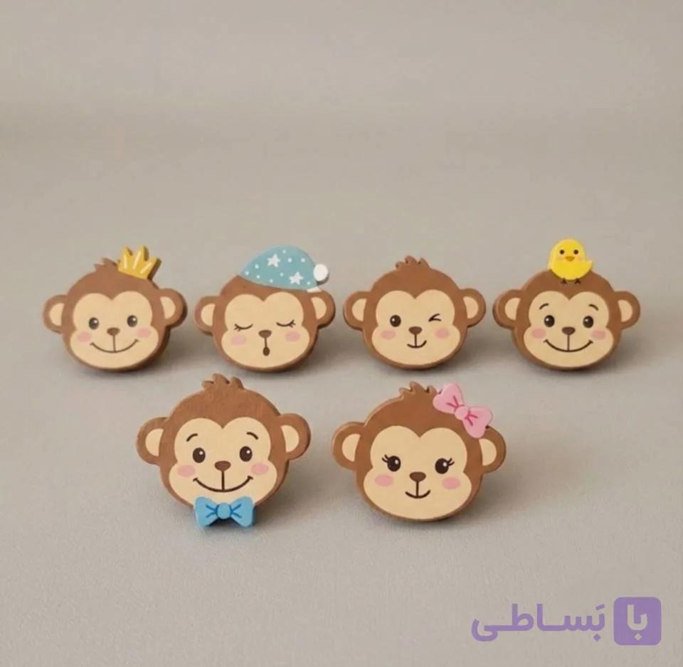 دستگیره چوبی کمد میمون بازیگوش — تصویر 1