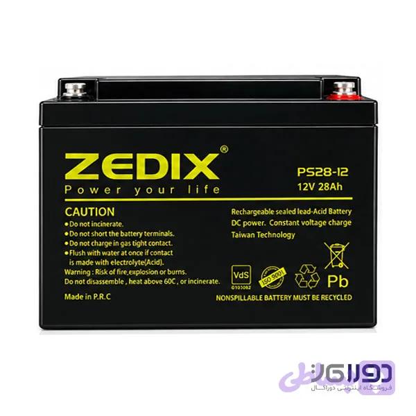 باتری 12 ولت 28 آمپر زدیکس (ZEDIX) — تصویر 1