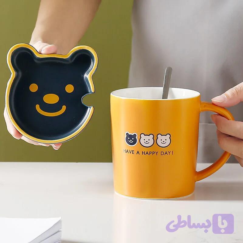 ماگ خرس بیسکویتی درب دار — تصویر 1