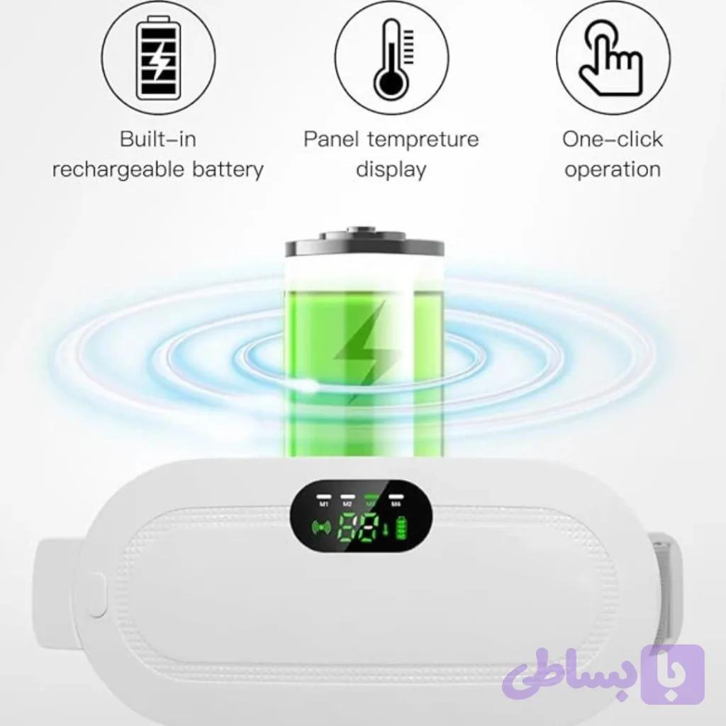 کمربند ماساژور قائدگی تسکین دهنده درد دارای لرزش ،ویبره وگرما ( پک اصلی) — تصویر 1