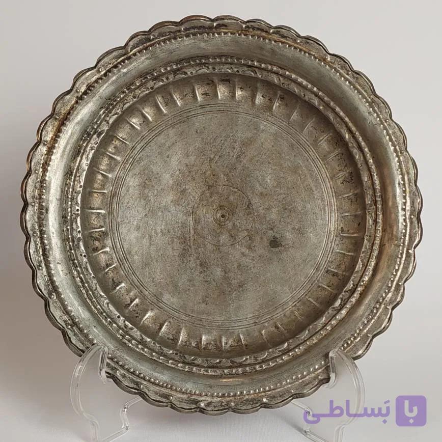 سینی مسی قاجاری مدل دور نخودی تمام چکشی و دستساز