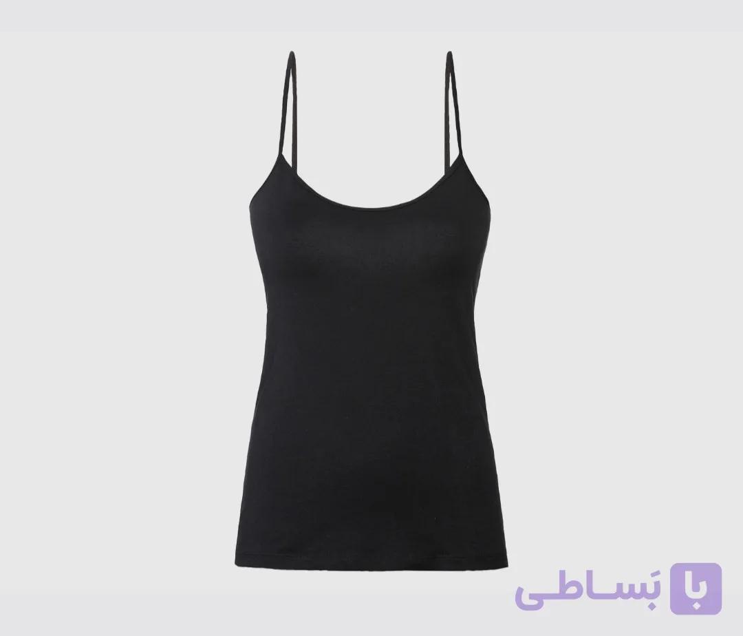 تاپ زنانه مشکی بند نازک PRIMARK پنبه رگلاژی