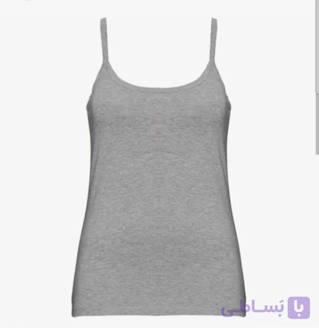 تاپ زنانه طوسی بند نازک PRIMARK پنبه رگلاژی