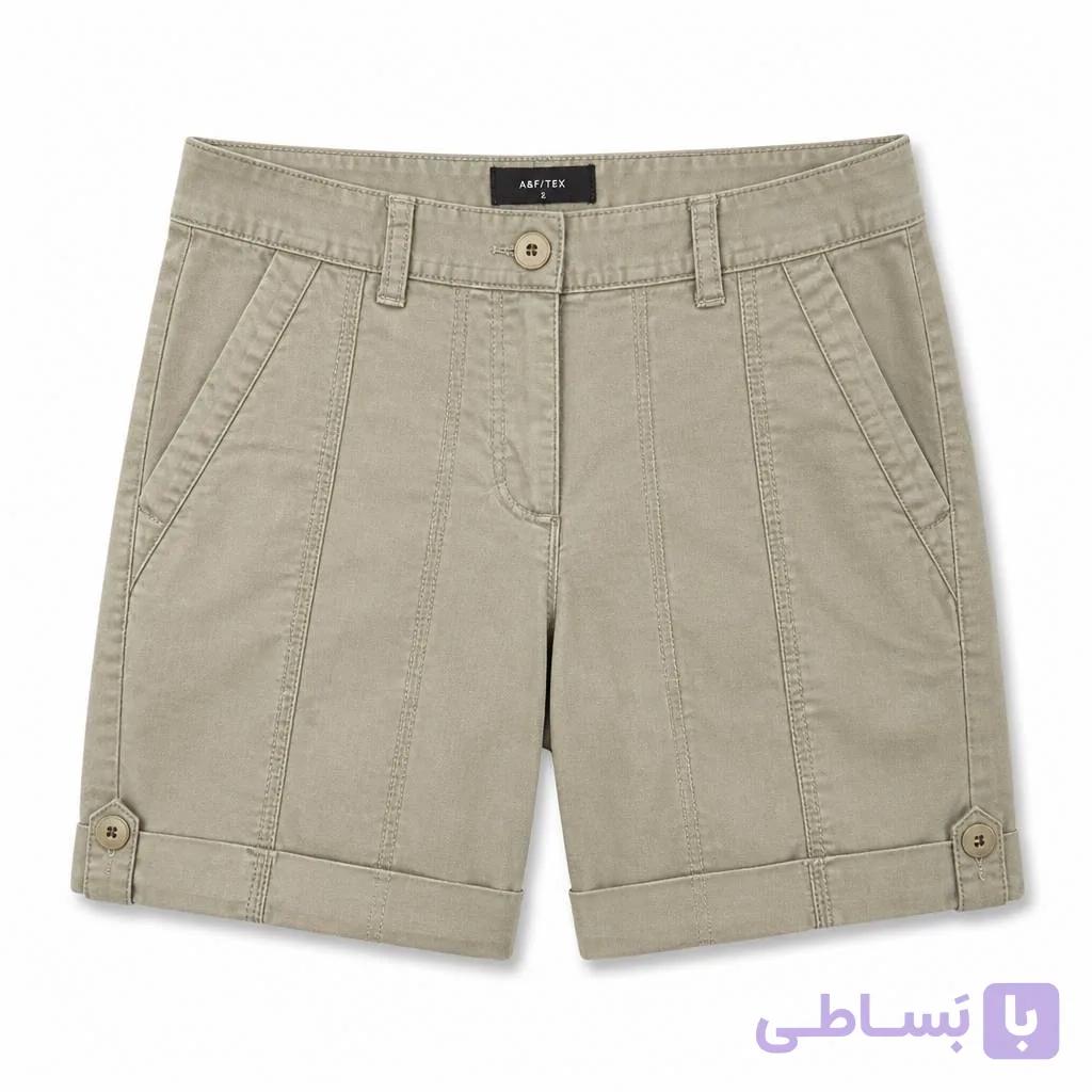 شلوارک زنانه کتان وارداتی برند BRANDTEX سبز یشمی