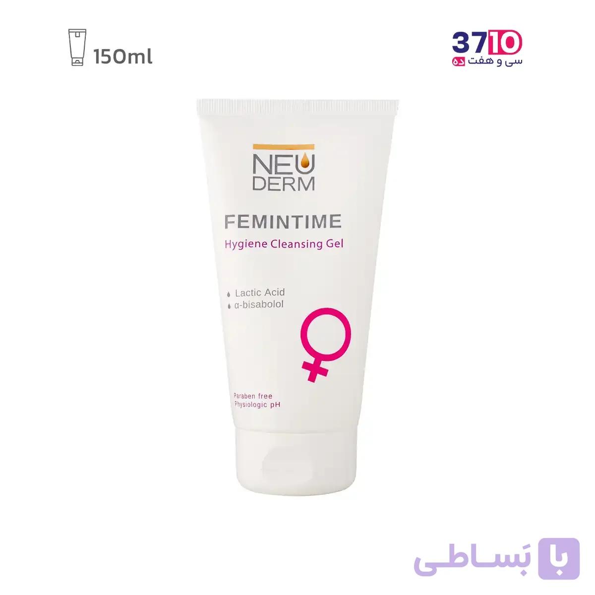 ژل بهداشتی بانوان نئودرم مدل Femintime حجم 150 میلی لیتر — تصویر 1