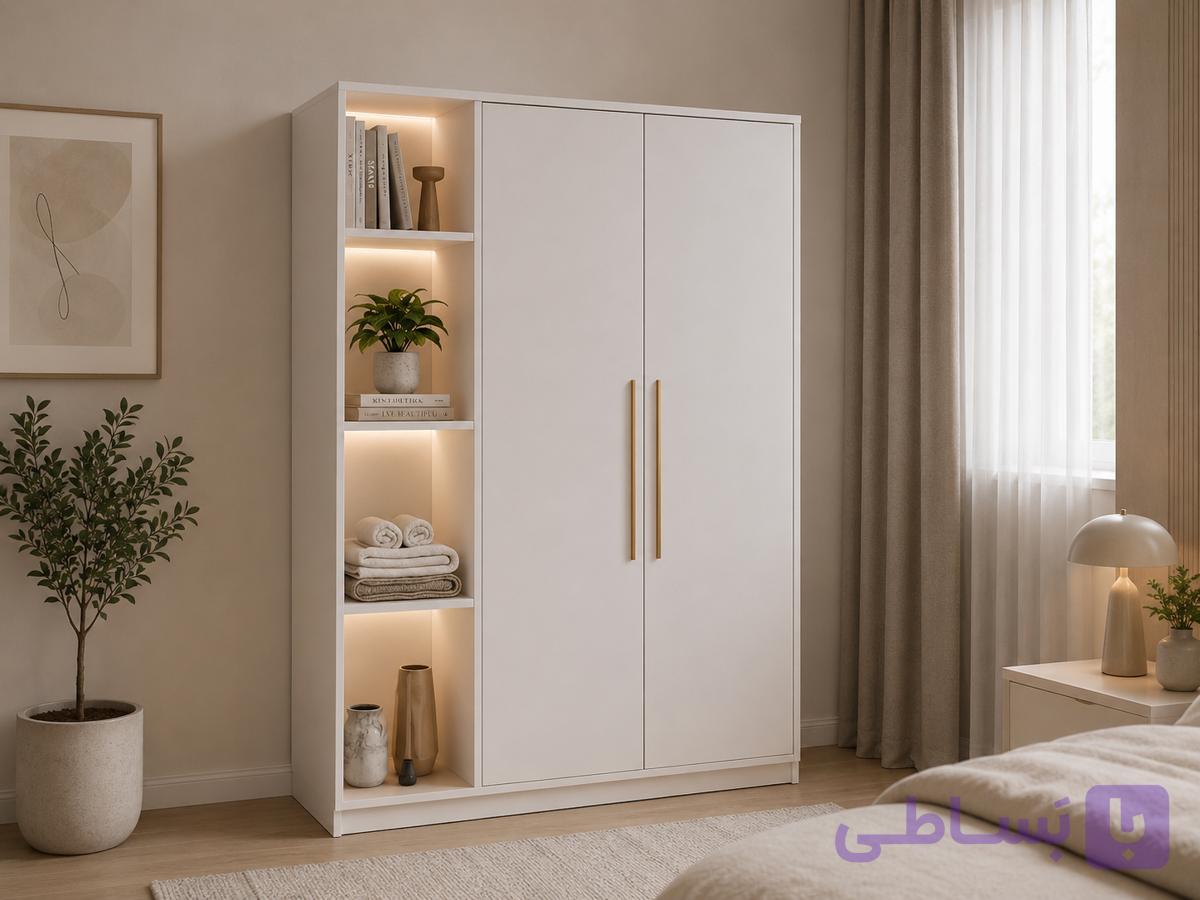 کمد لباس MDF دو درب | طراحی مدرن و کاربردی | کابینت مازندران