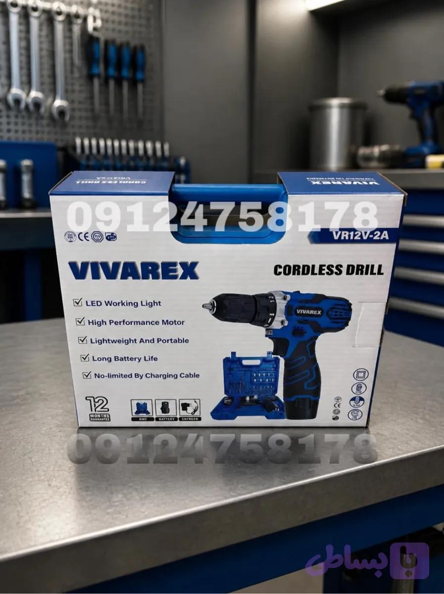 دریل شارژی12 ولت ٢ باطری با لوازم VR12V-2A