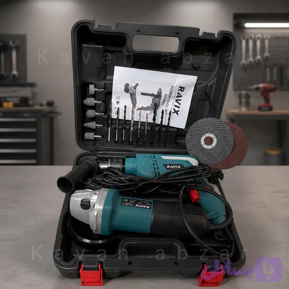کیت مینی فرز 800 وات و دریل 850 وات راویکس مدل RX-6060