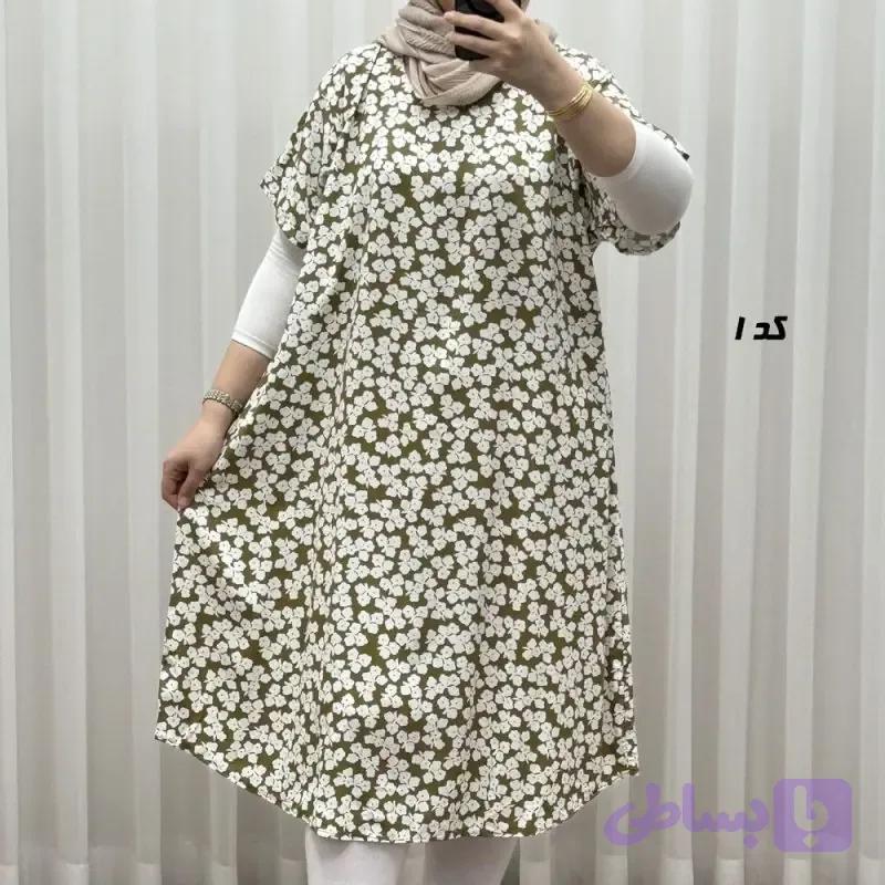 پیراهن طرح دار لامبادا نخی SH7607 — تصویر 1