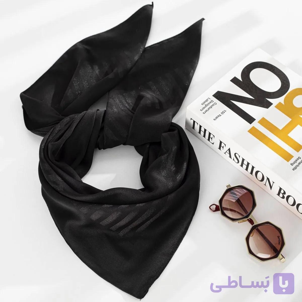 روسری ساتن‌طرحدار حاشیه در 3 طرح