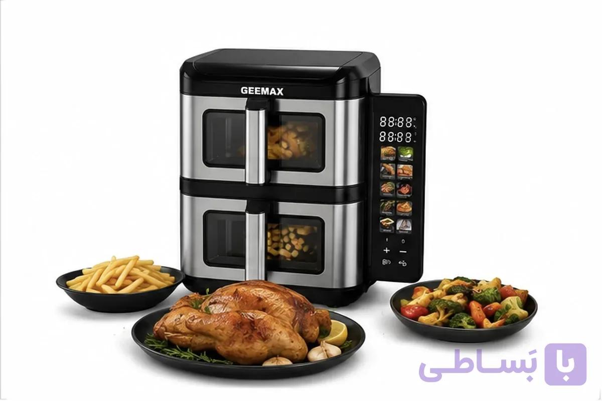 سرخ کن دو طبقه ای جیمکسGM520 GEEMAX ظرفیت 16 لیتر بدون روغن