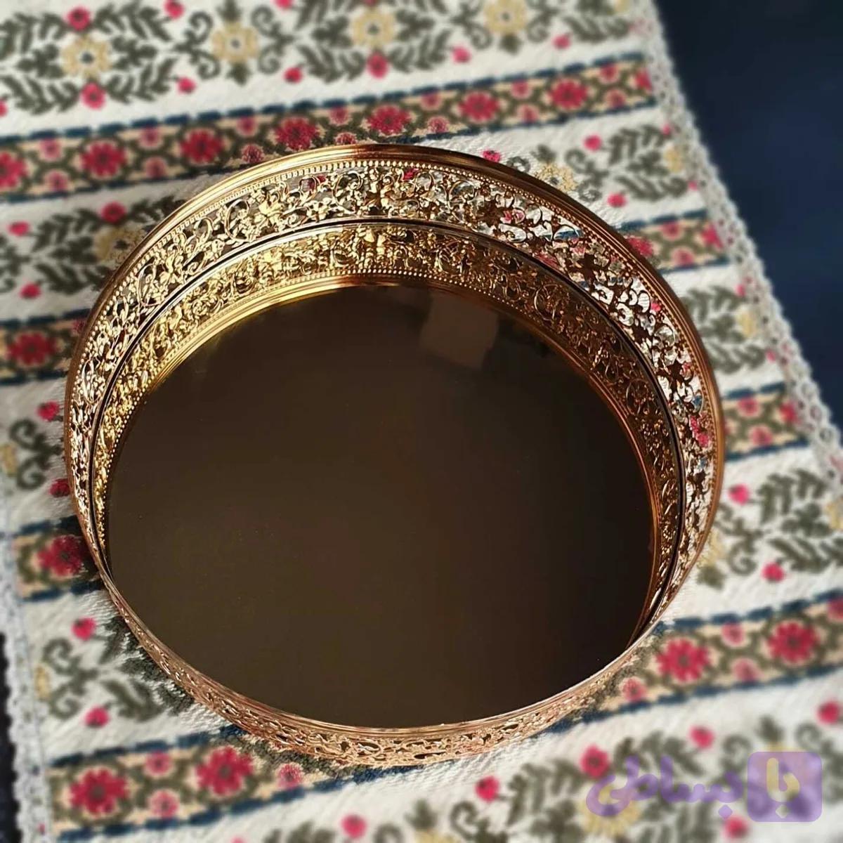 سینی آبکاری طلایی — تصویر 1