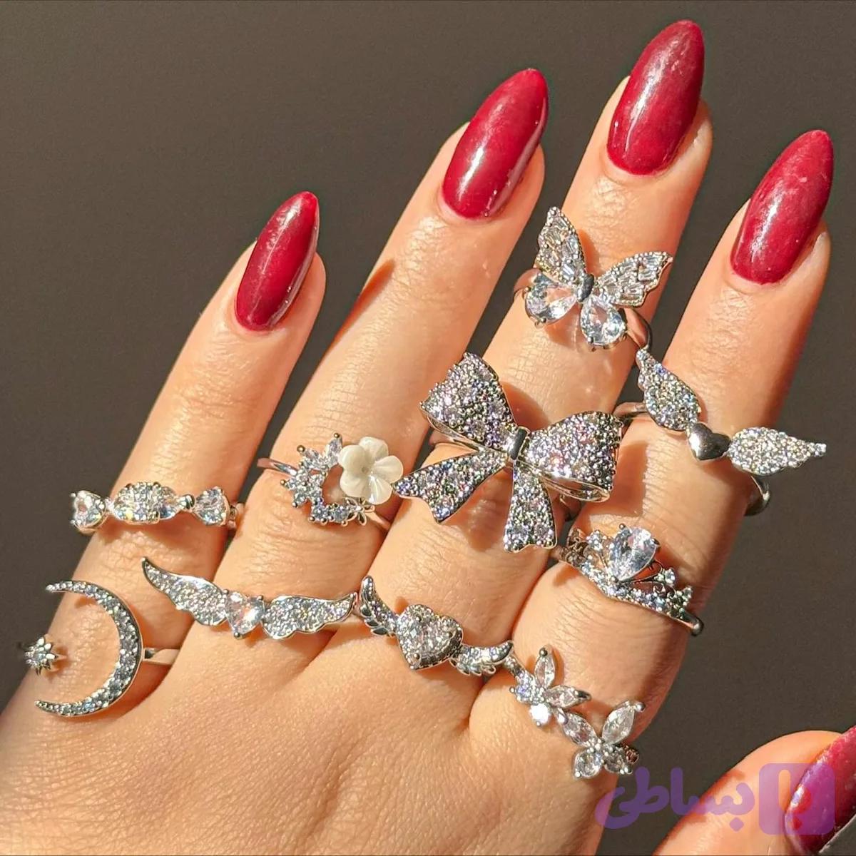 انگشترای جواهری سفیددد🥹🧡