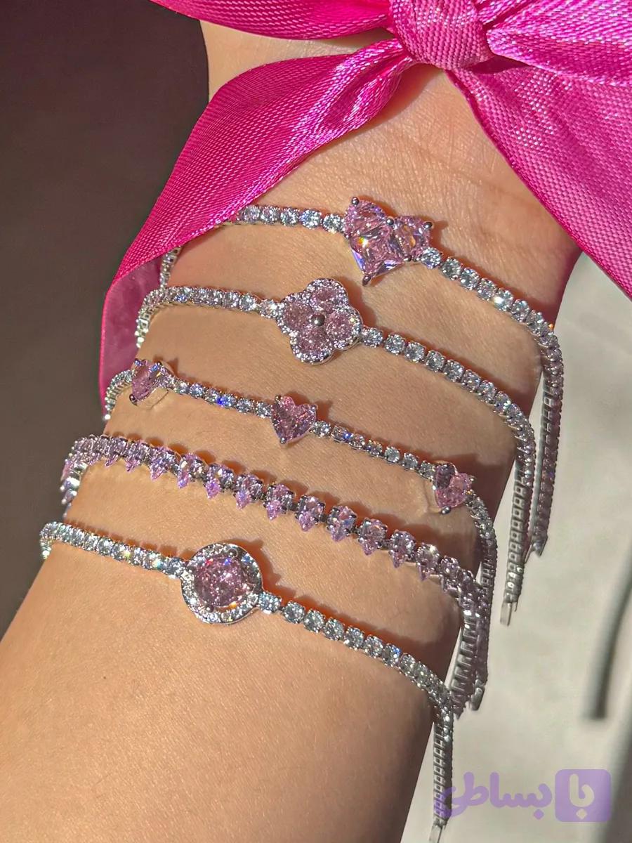 دستبند تنیسی صورتی🥹💗
