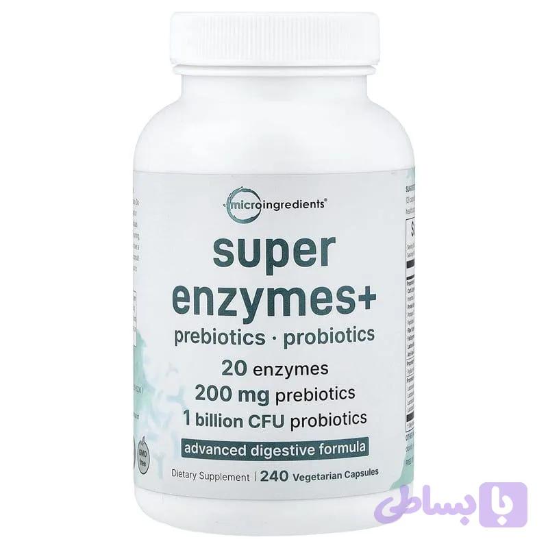 آنزیم گوارشی مایکرو اینگریدینتس (Micro Ingredients Super Enzymes+ Caps) — تصویر 1