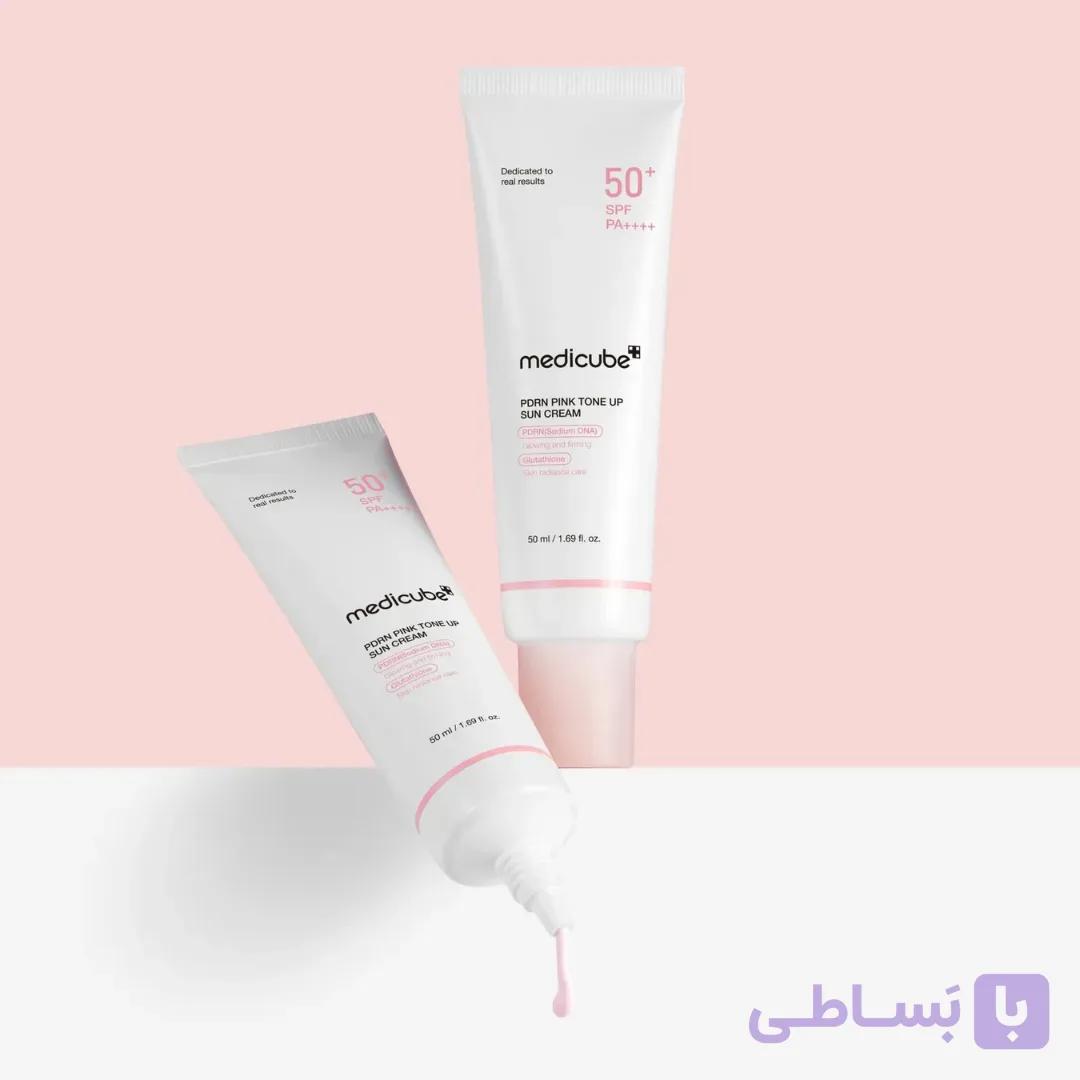 کرم ضد آفتاب مدی کیوب PDRN حجم ۵۰ میل SPF50 تون آپ — تصویر 1