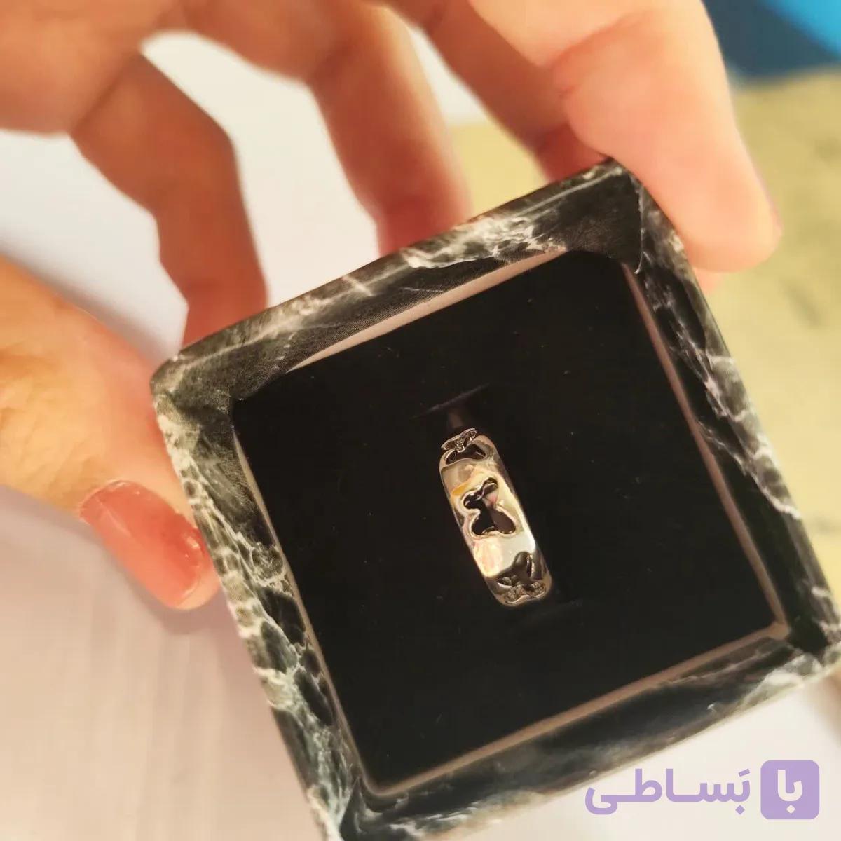 انگشتر زنانه مدل حلقه پروانه آبکاری رادیوم