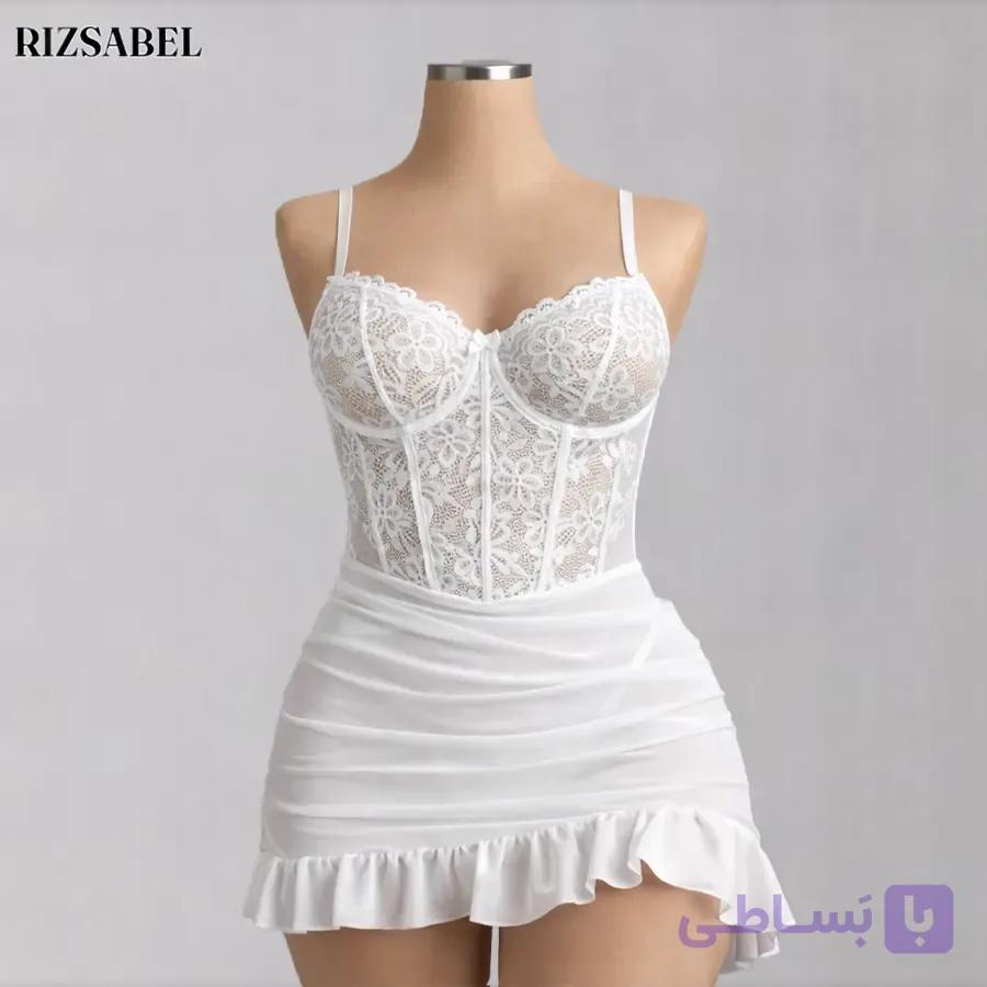 لباس خواب فنردار زنانه کلرن کد 3187 | لباس خواب فانتزی عروسکی