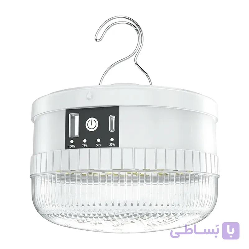 چراغ شارژی کمپینگ و پاوربانک ۸۰ وات مدل DP-7823B (با پشتیبانی از باتری نیم‌قلمی و شارژ Type-C) - فروشگاه سولارباما