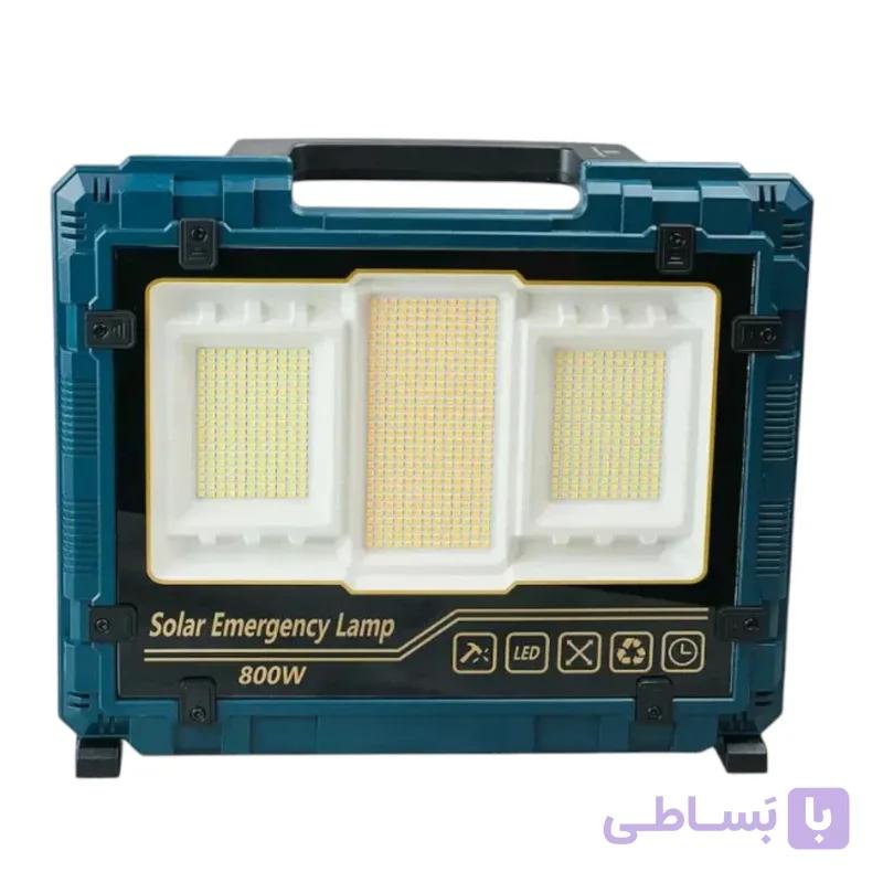 پروژکتور شارژی و خورشیدی ۸۰۰ وات حرفه‌ای مدل W8121-3 (دیمردار و پنل مجزا) - فروشگاه سولارباما