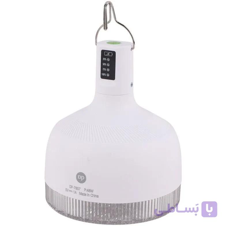 چراغ شارژی کمپینگ و پاوربانک مدل DP-7857 (۴۸ وات با باتری قدرتمند ۶۰۰۰ میلی‌آمپر) - فروشگاه سولارباما