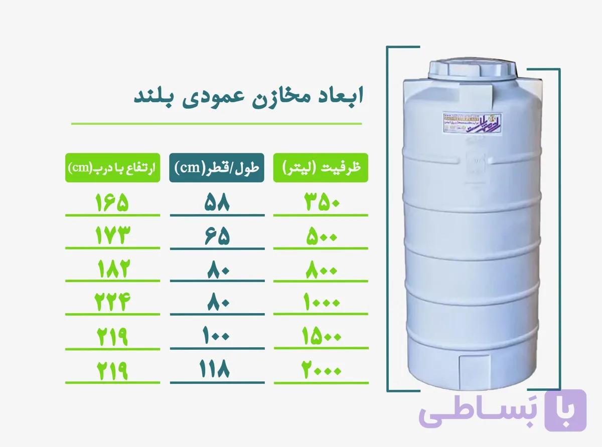 مخزن آب عمود بلند 500 لیتری سه لایه سوما طبرستان