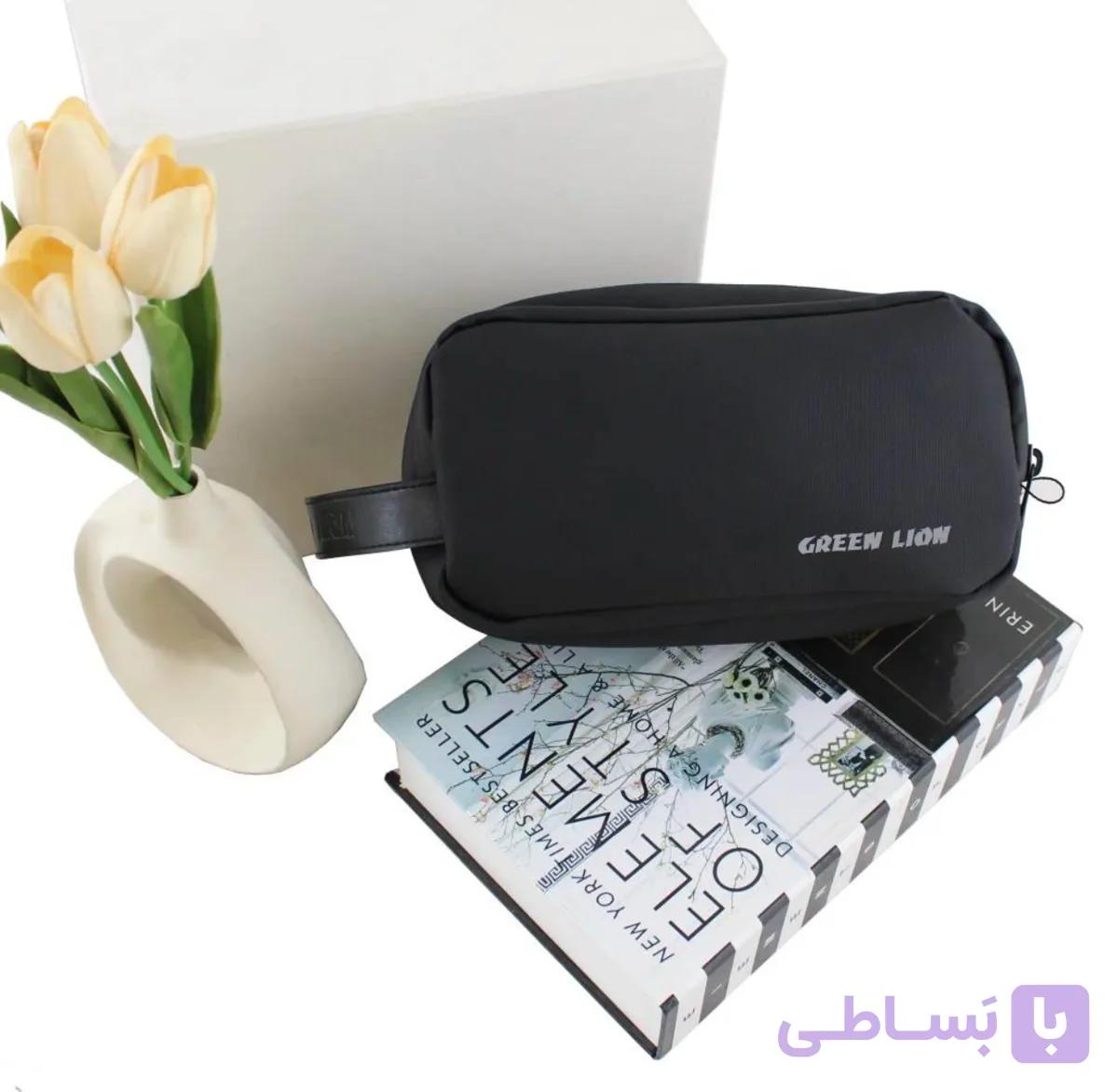 کیف مردانه دستی مدل ۳ زیپ جنس برزنتی ضدآب