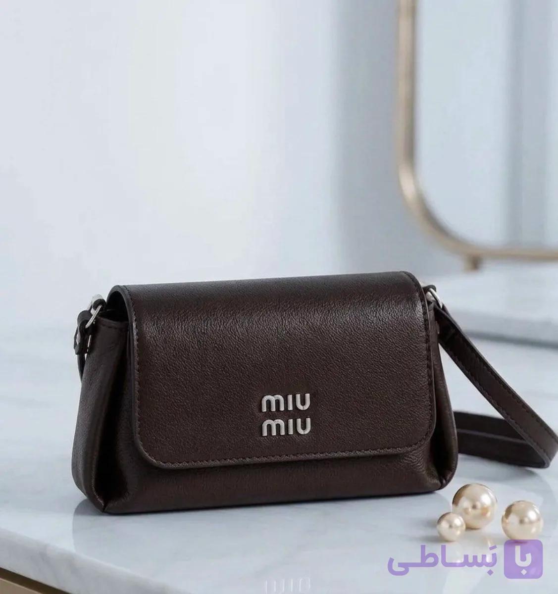 کیف دخترانه دوشی طرح میو میو (miu miu) جنس چرم مصنوعی
