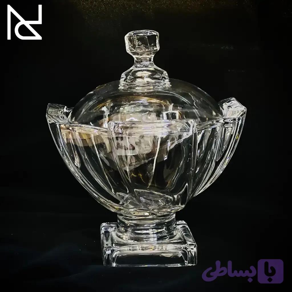 شکلات‌خوری بلوری پایه‌دار | طرح اسکوئر — تصویر 1