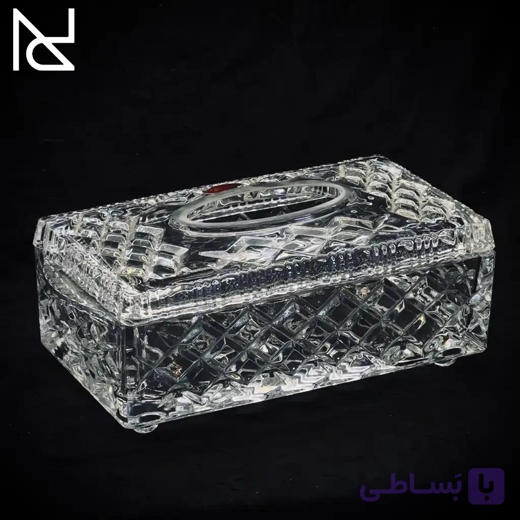 جای دستمال کاغذی بلوری مستطیلی مدل میلیون (لوزی) — تصویر 1