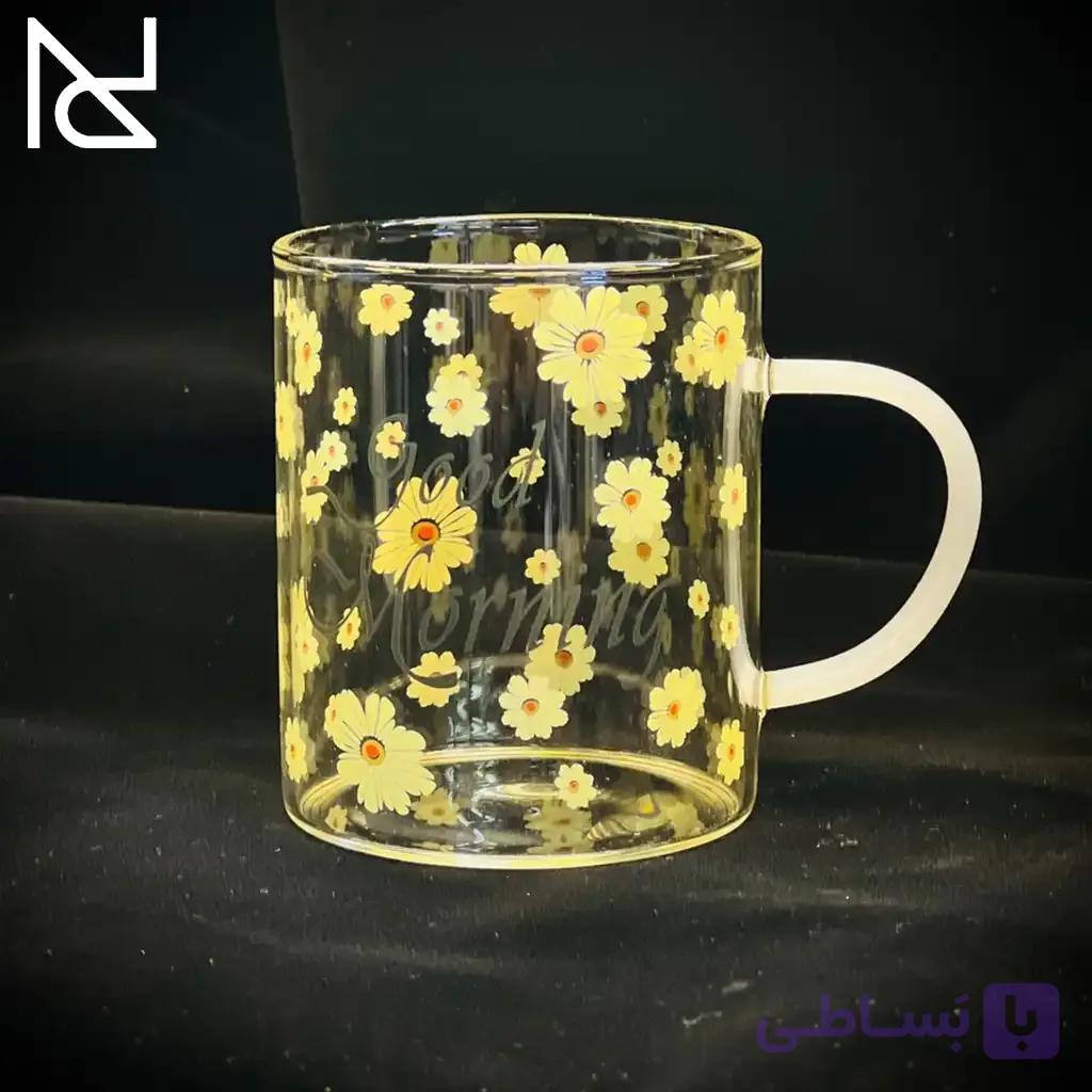 ماگ پیرکس Good Morning گل بابونه | برند Deli Glass — تصویر 1