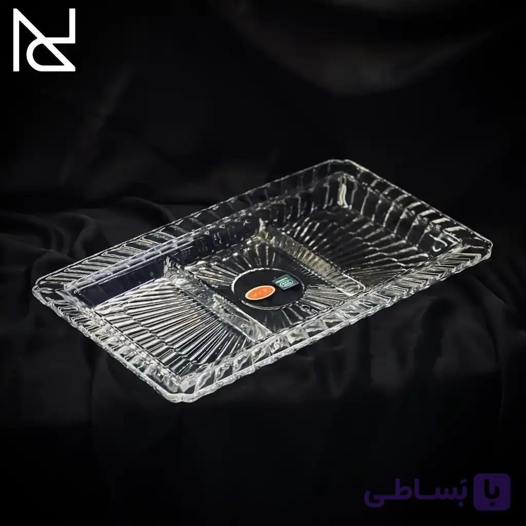 اردو خوری بلوری سایز کوچک سه‌خانه مدل الیسا — تصویر 1