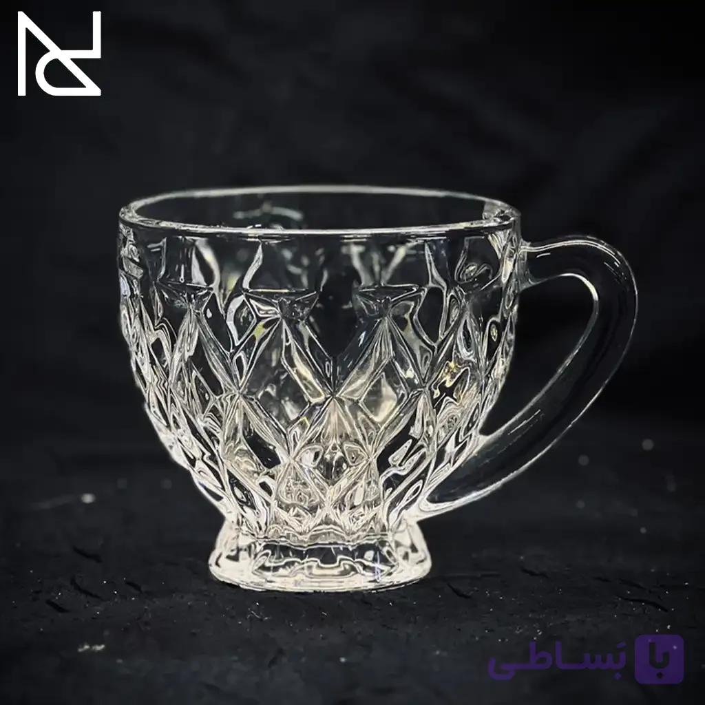 فنجان بلوری طرح لوزی
