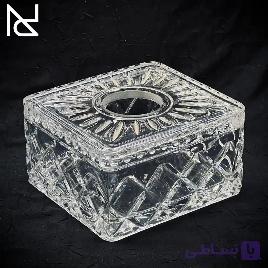 جای دستمال کاغذی بلوری مدل میلیونه (لوزی) | سایز متوسط — تصویر 1