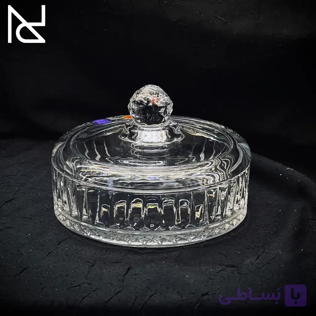 قندان بلوری مدل الیسا (خطی) | سایز بزرگ (خرماخوری) — تصویر 1