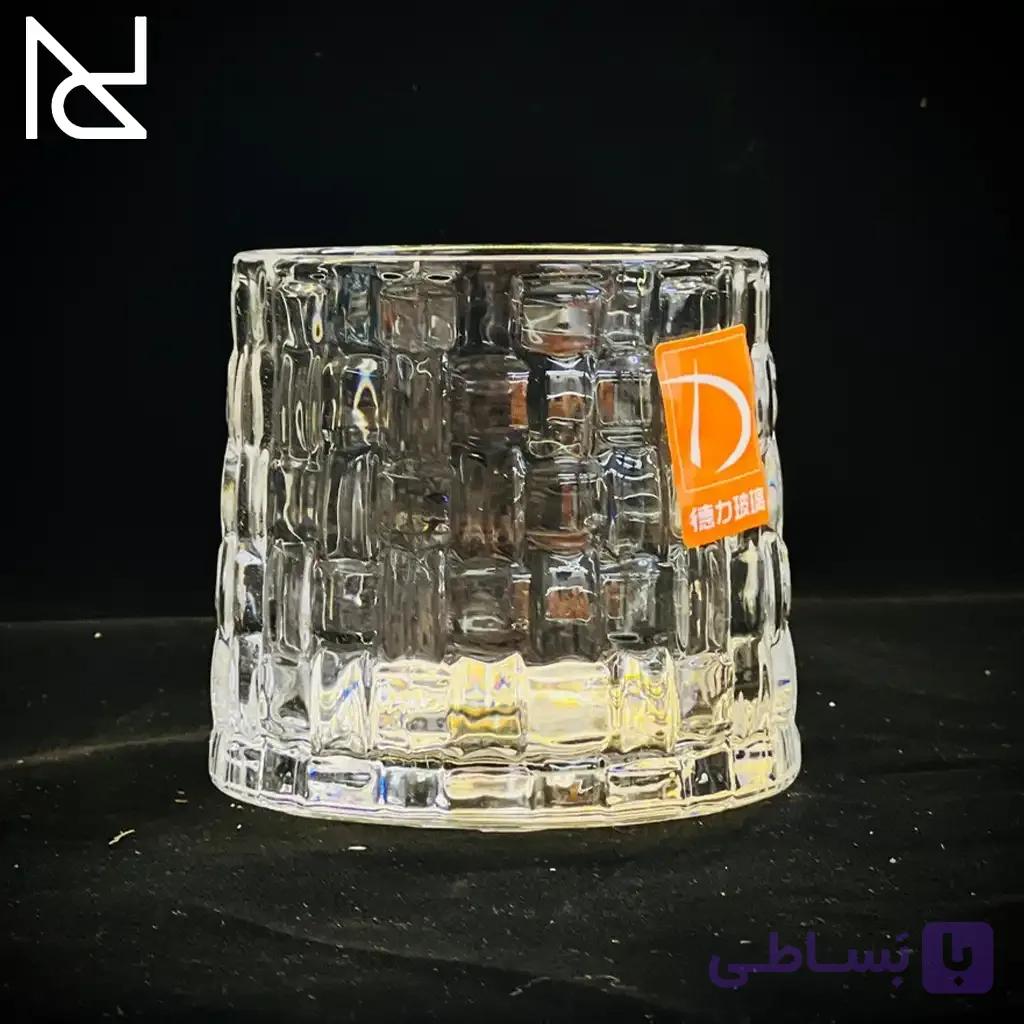 نیم‌لیوان چرخشی طرح خشتی | برند دلی گلس — تصویر 1